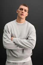 HAZEL GREY CREW NECK SWEATSHIRT