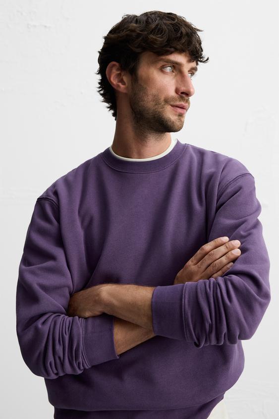 DIM PURPLE CREW NECK SWEATSHIRT