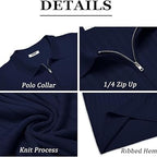 Navy blue London Zipper-Polo