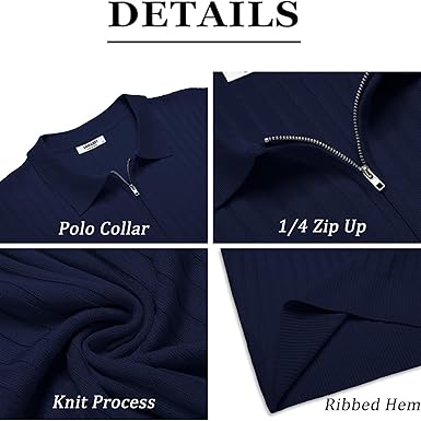 Navy blue London Zipper-Polo