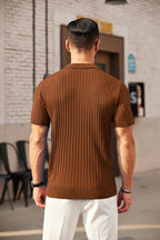 Brown Old-Money Zipper Polo-Shirt