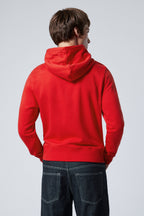 Bright Red Fleeced Hoodie