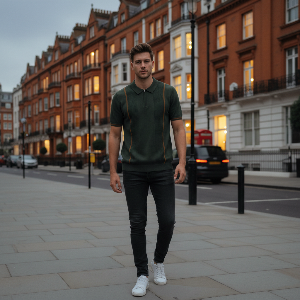 Lux Green Old money polo shirt