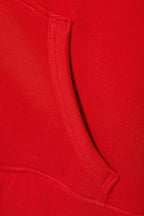 Bright Red Fleeced Hoodie