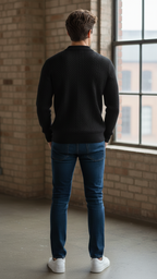 Black Designer Zipper Old Money