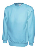 Ladies Deluxe Crew Neck Pullover Sweatshirt Women's Casual Outdoor Plain Jersey