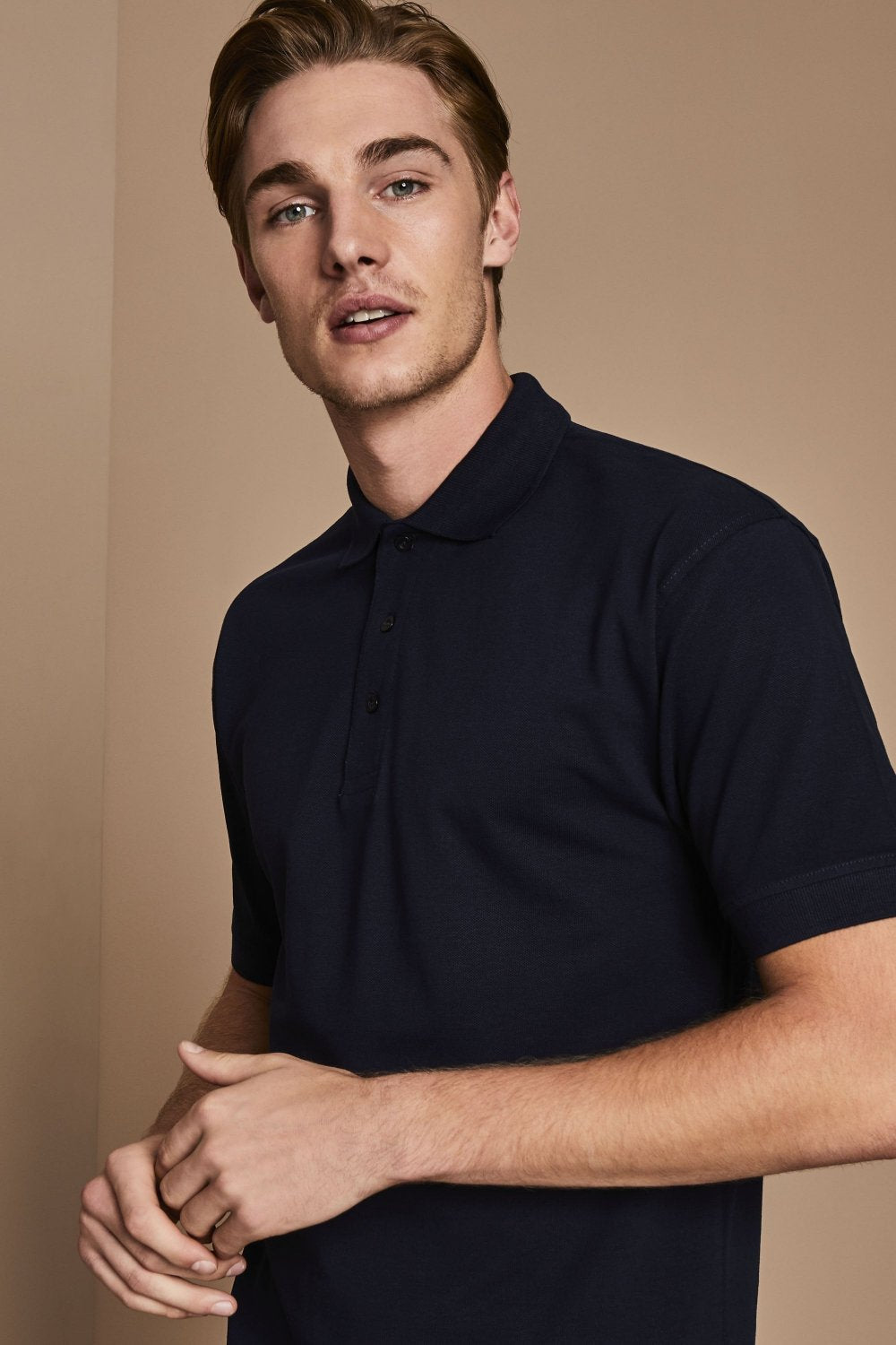 Cotton Polo Shirt, Navy Blue
